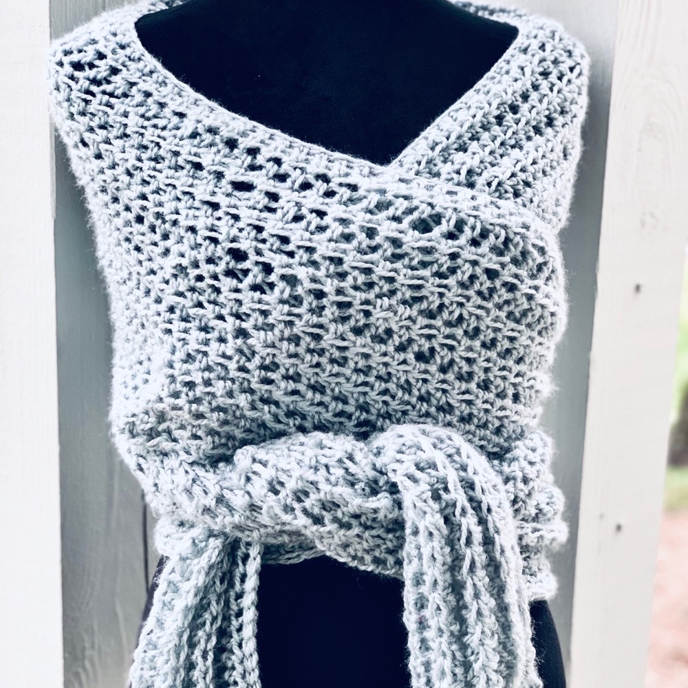 Hand Knit Shaw-Sleeve